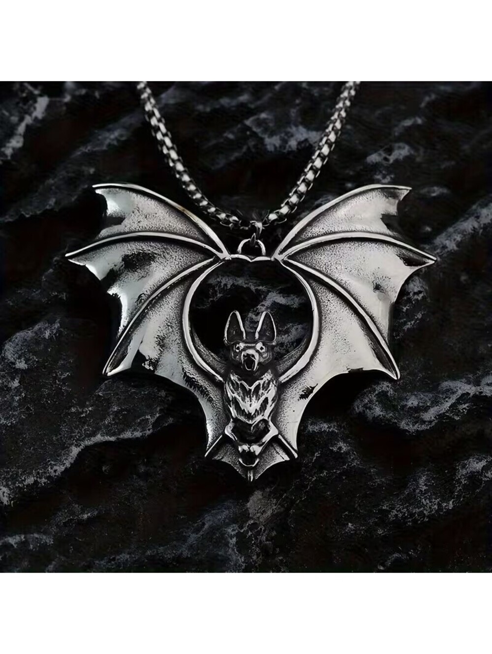 VAMPIRE BAT PENDANT NECKLACE goth gothic occult costume jewelry stainless